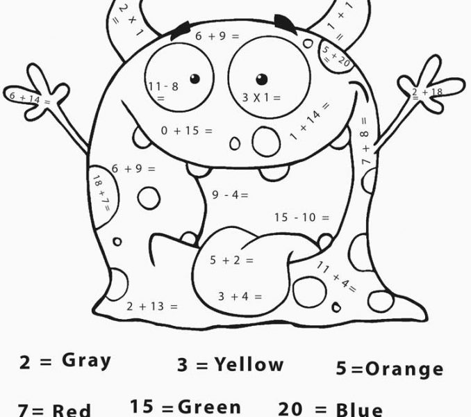 678x600 Math Pictures To Color Math Facts Addition Subtraction Coloring