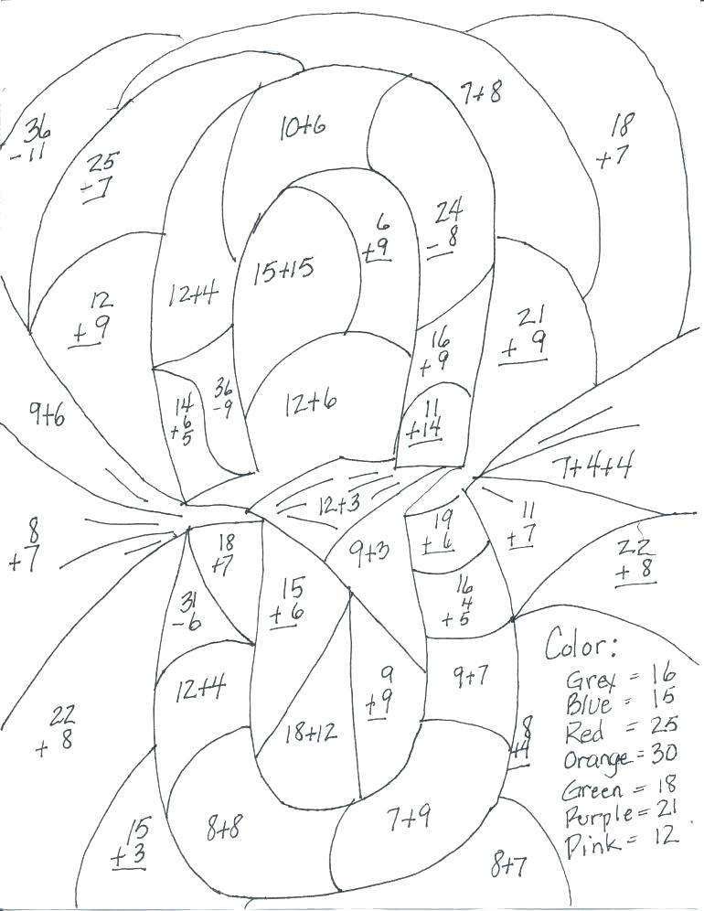 770x996 Subtraction Coloring Pages