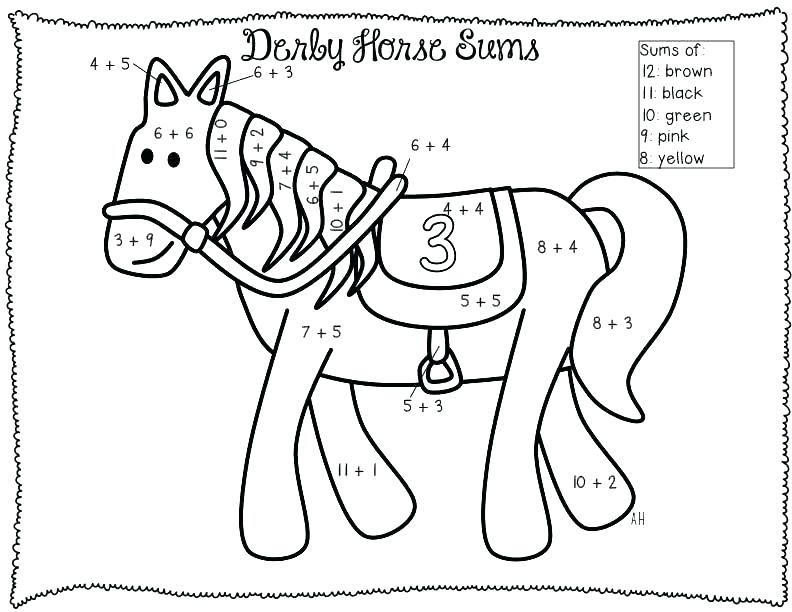 792x612 Addition Coloring Pages Color By Number Worksheets Addition