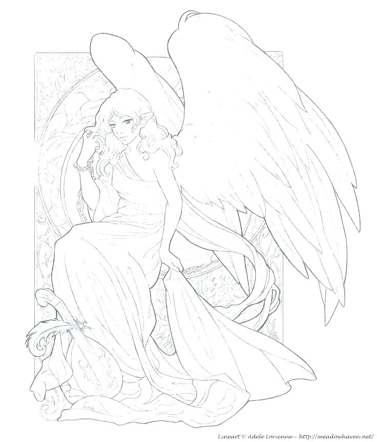 736x863 Guardian Angel Coloring Pages Page Z Colouring Kids Clip