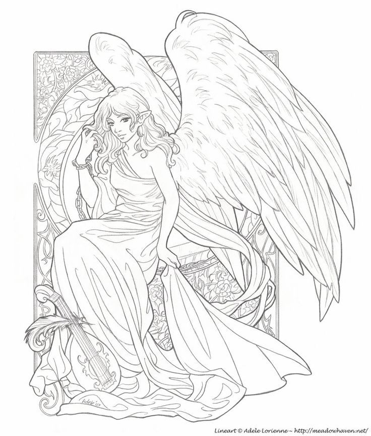 736x863 Adele Lorienne Coloring Pages Adult Colouring Fairies Angels