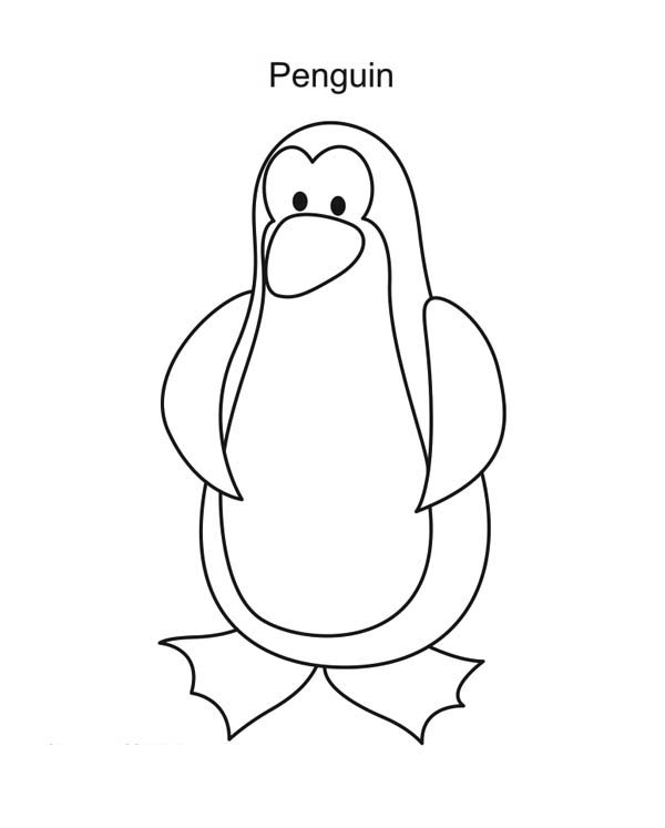 600x747 A Simple Drawing Of Penguin In Cartoon Coloring Page Kids Play
