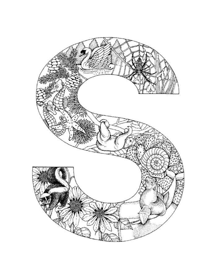 698x903 Alphabet Coloring Pages Advanced For Adults Only S