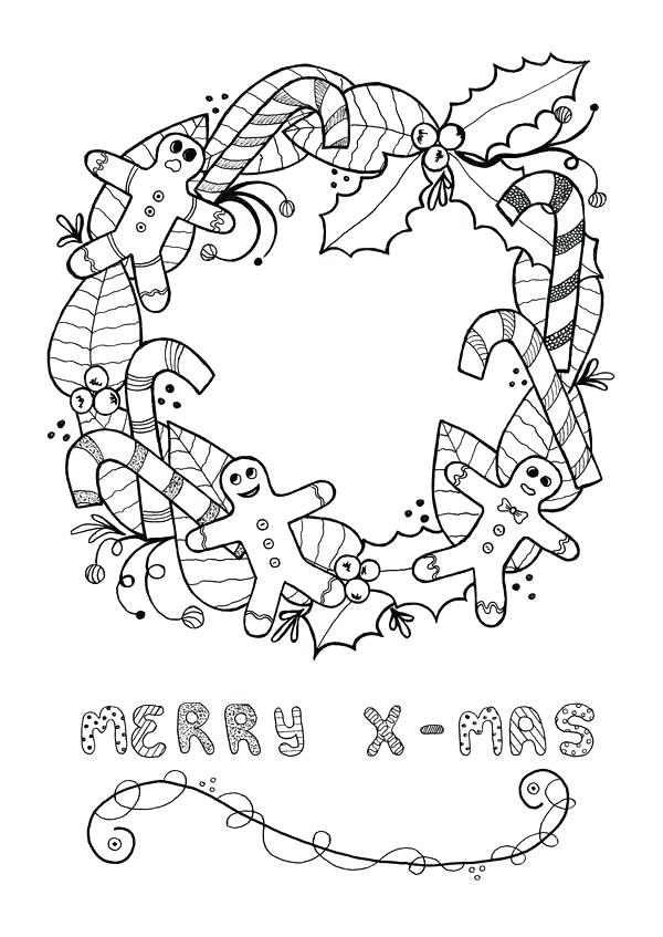 600x847 Adult Christmas Coloring Pages Festive Wreath Adult Coloring Page