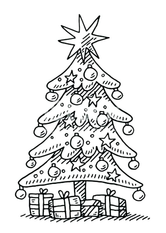 571x800 Coloring Pages Of Christmas Trees Print Adult Tree With Ornaments