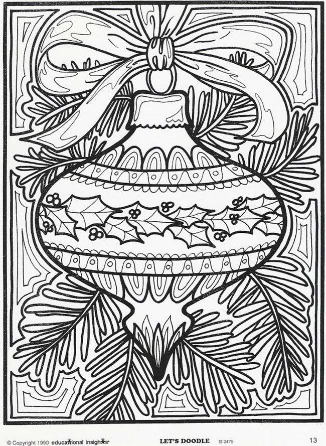 650x889 Free Christmas Coloring Pages For Adults