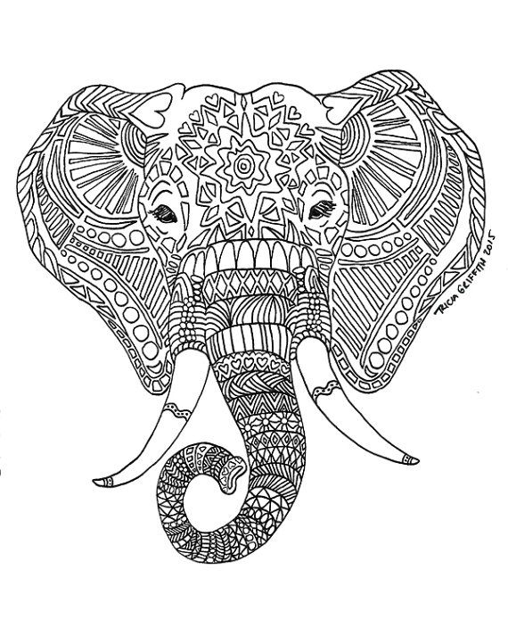 570x713 Adult Coloring Pages Elephant Need A Little Stress Relief Just