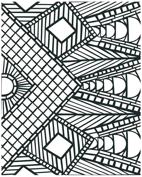600x747 Easy Geometric Coloring Pages Geometric Coloring Page Easy