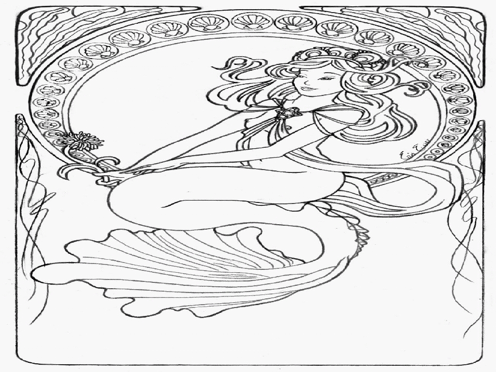 Adult Coloring Pages Mermaid
