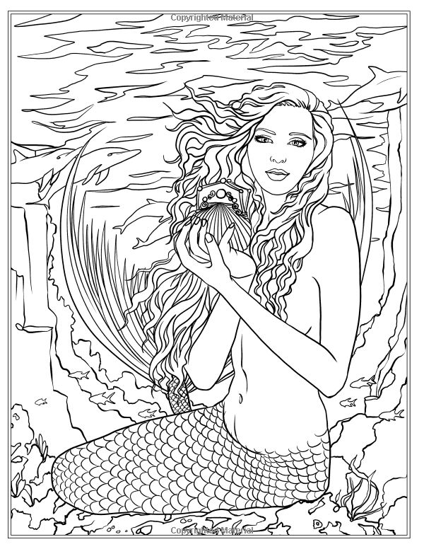 600x776 25 Best Mermaid Adult Coloring Pages For Adults Images