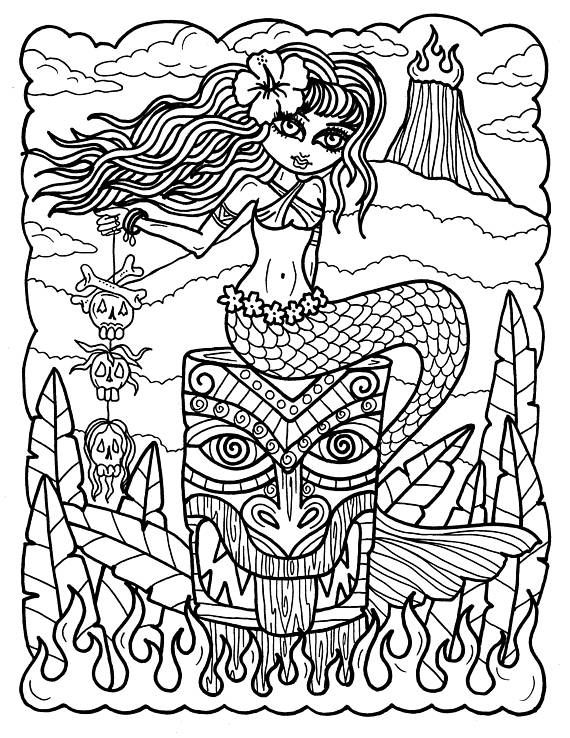570x738 285 Best Mermaid Coloring Pages For Adults Images