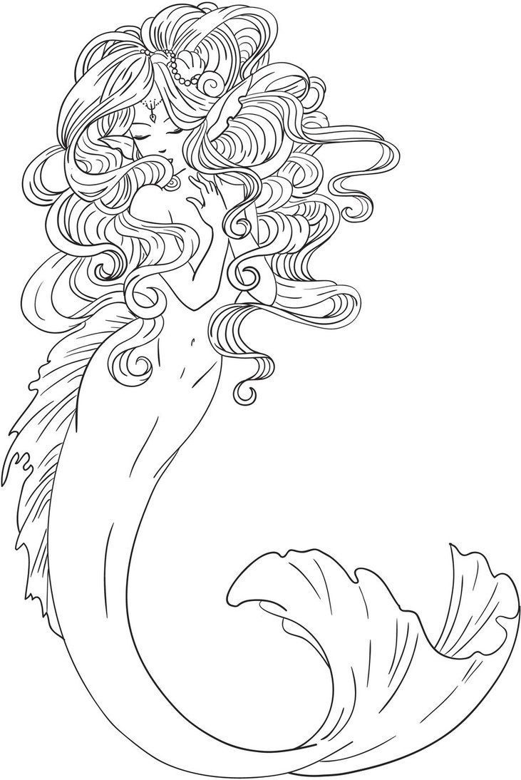 731x1094 Unique Aquarius Mermaid Free Coloring Pages For Children