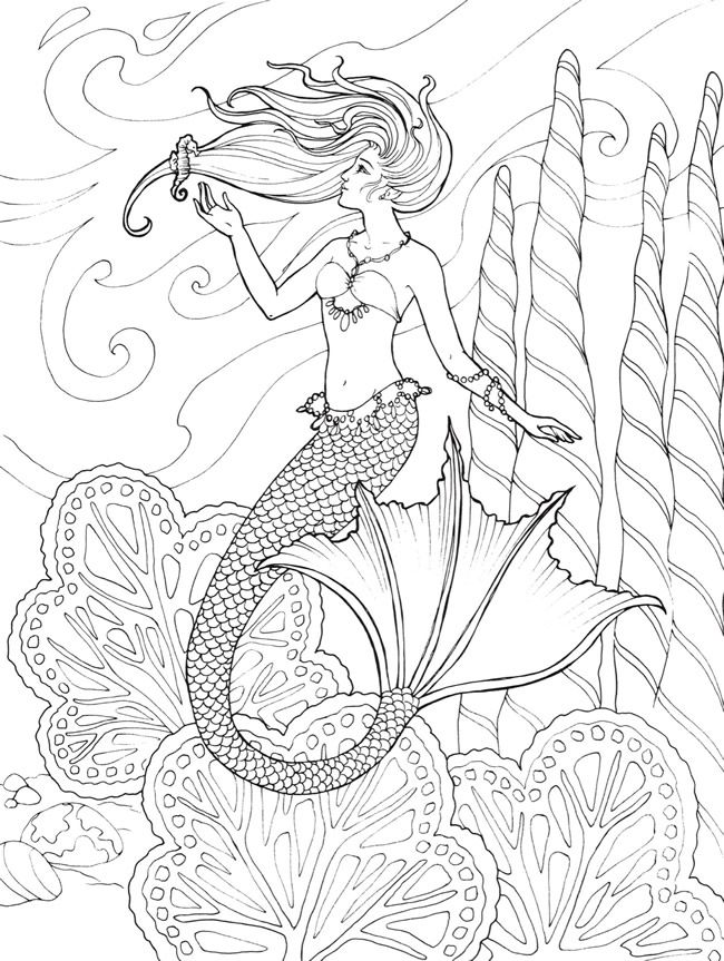 650x863 936 Best Colouring~under The Sea ~ Fish~mermaids~shells