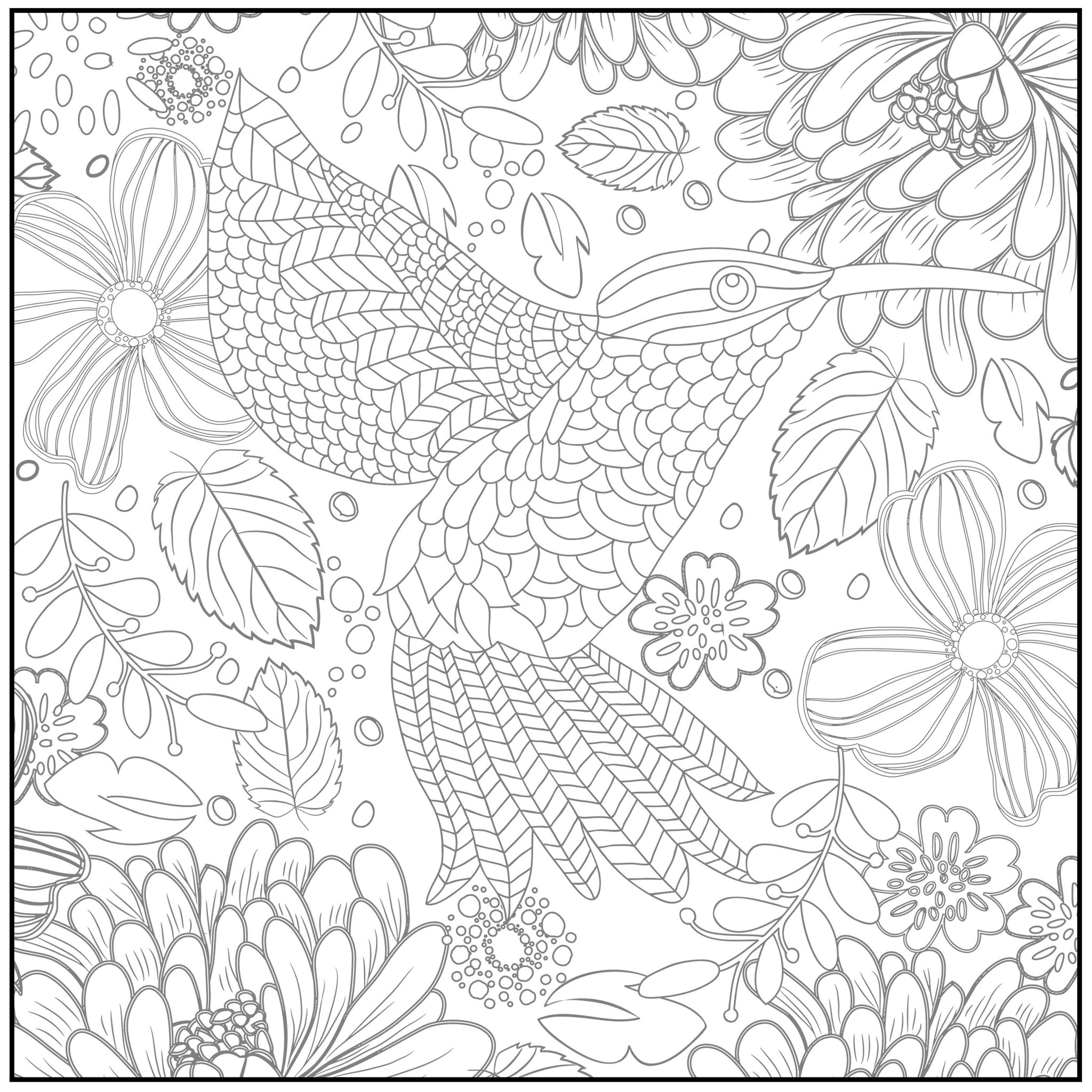 2048x2048 Color With Music Spring Serenade Adult Coloring Book Blank Page