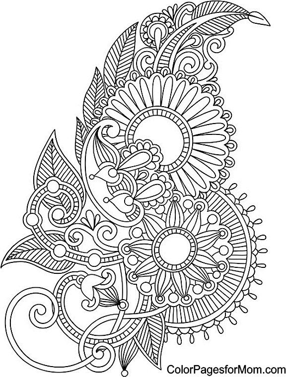 576x760 Adult Coloring Pages Paisley Patterns Free