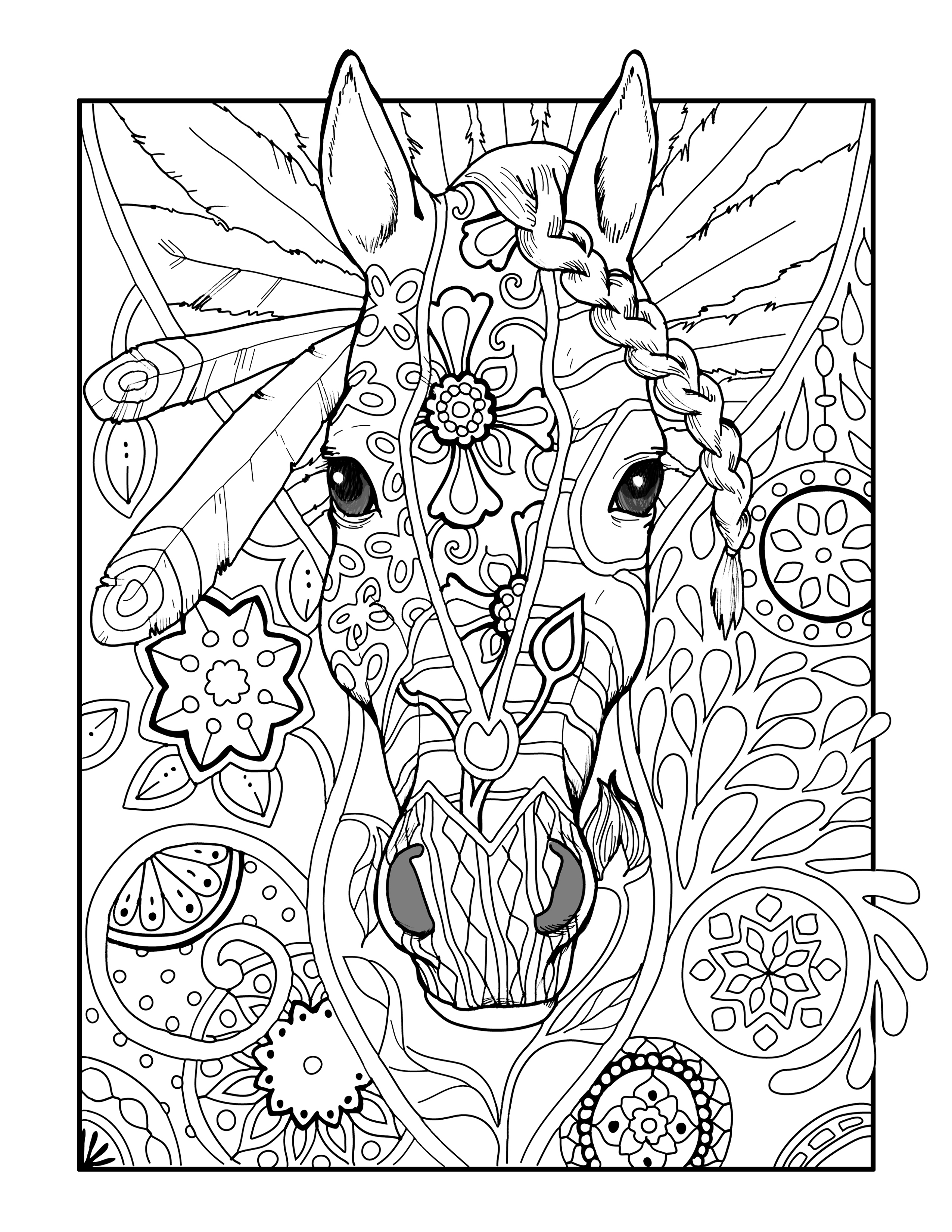 2550x3300 Helpful Unicorn Coloring Pages Print Download For Children 8866