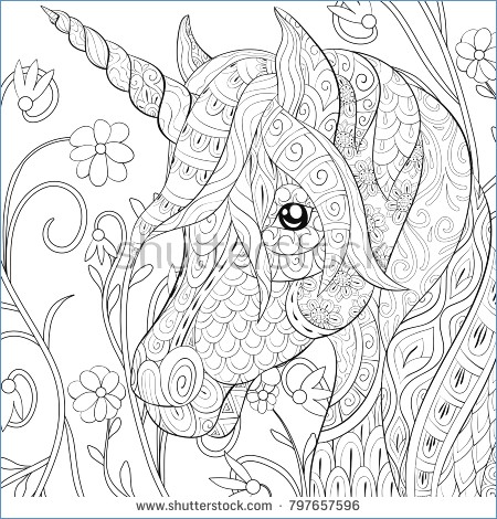 450x470 Unicorn Valentine Coloring Pages