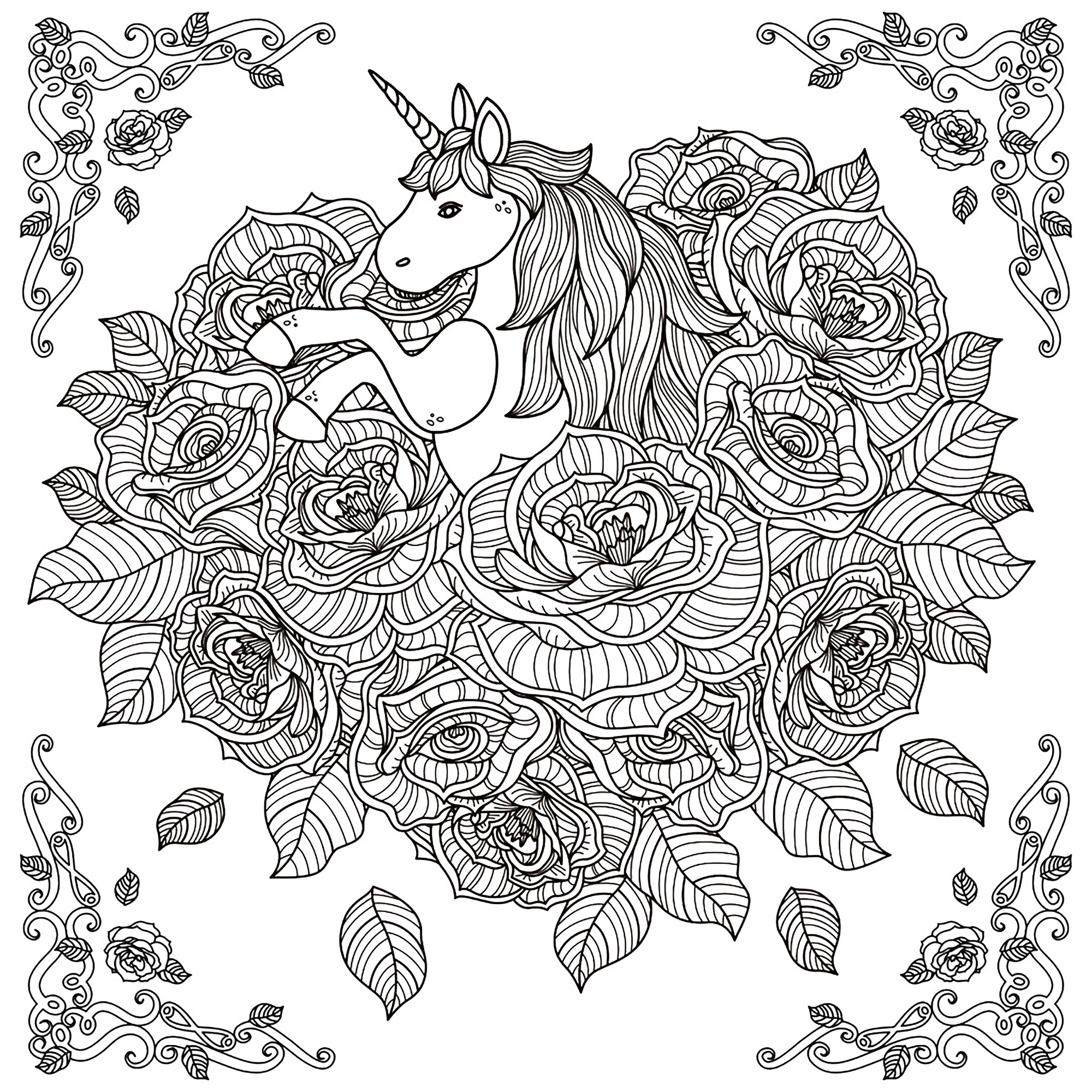 2000x2000 Unicorn Mandala