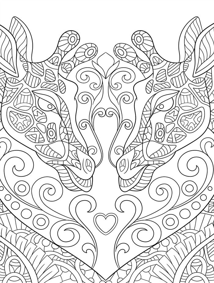 Adult Giraffe Coloring Pages
