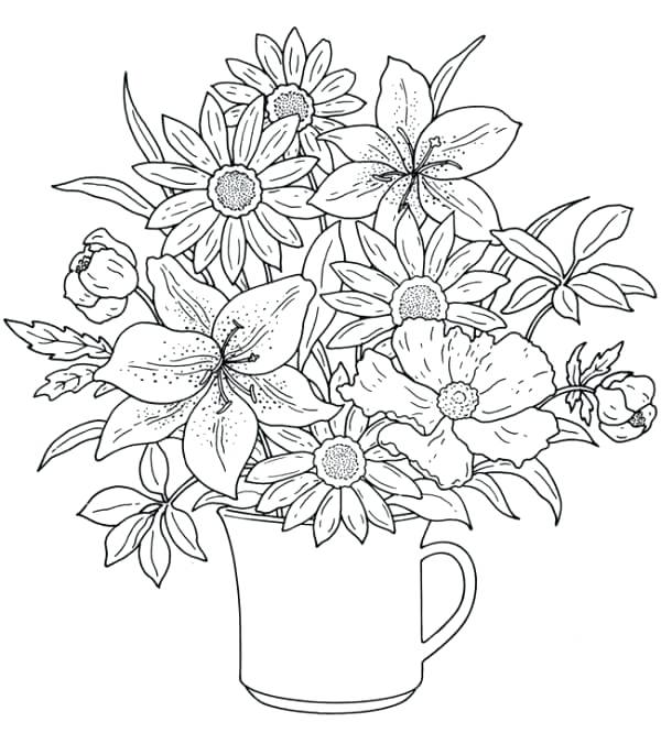 600x666 Spring Coloring Pages For Adults Spring Pictures To Color Spring