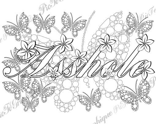 510x405 Swear Sshole Adult Coloring Page The Swearing By Pictographique