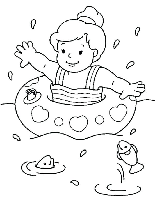 600x775 Swimming Coloring Pages Swimming Coloring Page Summer Coloring