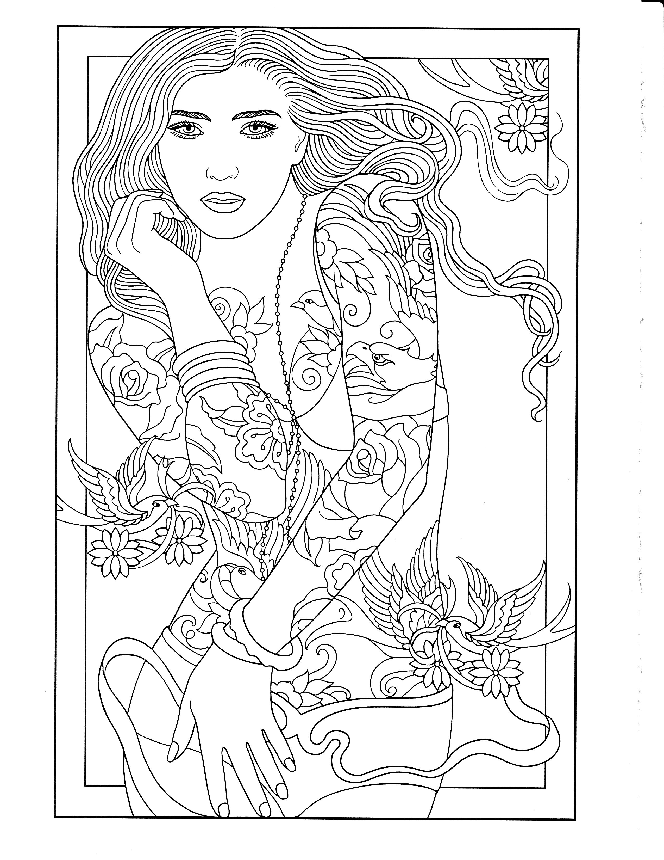 2550x3300 Printable Coloring Page Body Art Coloring Pages
