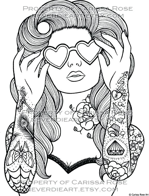 576x756 Surprising Tattoo Coloring Pages Printout And Download Printable