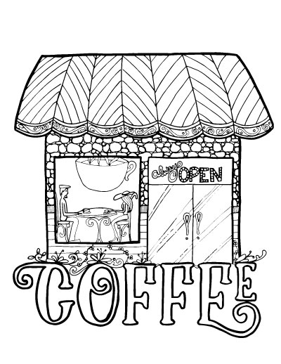 400x518 Adult Coloring Pages For Coffee Lovers