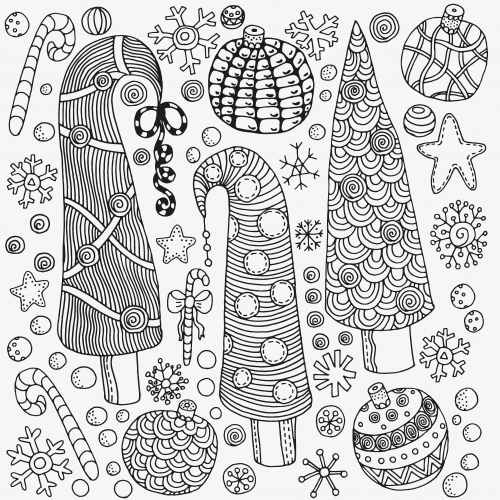 500x500 Christmas Coloring Anti Stress Therapy 3 Christmas Colors