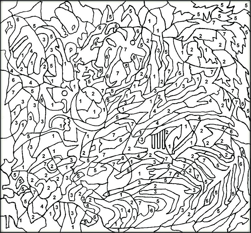 812x754 Advanced Color By Number Coloring Pages Just Free Coloring
