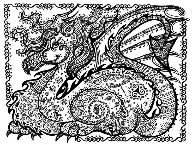 736x555 Free Printable Coloring Pages For Adults Advanced Dragons Color Bros