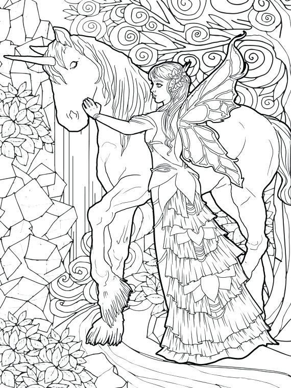 570x760 Advanced Fantasy Coloring Pages Color Bros