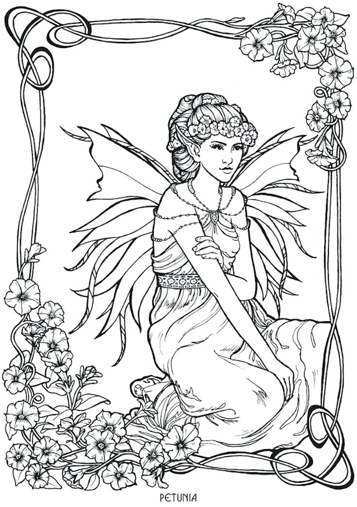 736x1046 Trolls Elves And Fairies Coloring Book Together With Petunia Fairy