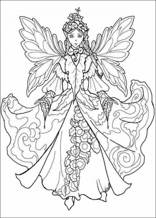 539x755 Advanced Fairy Coloring Pages For Adults Fantasy Coloring Pages