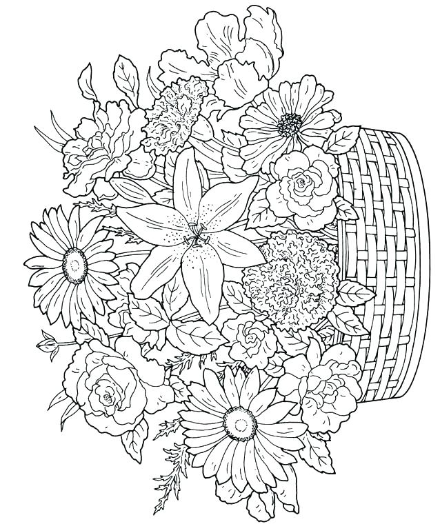 638x760 Advanced Flower Coloring Pages To Print Free Advanced Coloring