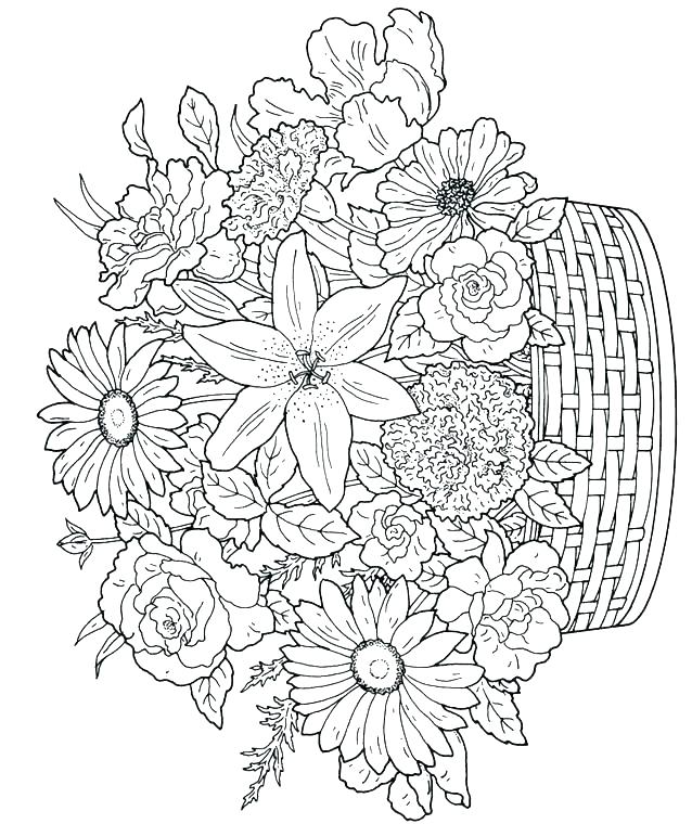 638x760 Free Advanced Coloring Pages Advanced Flower Coloring Pages