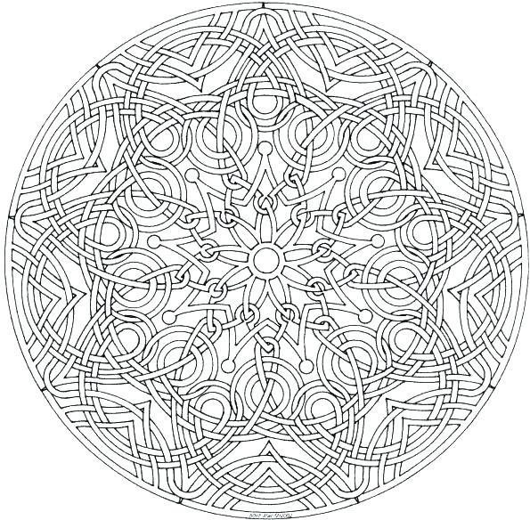 595x584 Advanced Mandala Coloring Pages