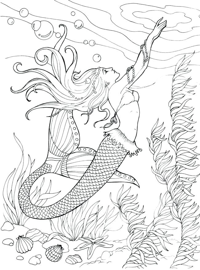 650x877 Awesome Mermaid Coloring Pages For Adults And Jade Summer Mermaid