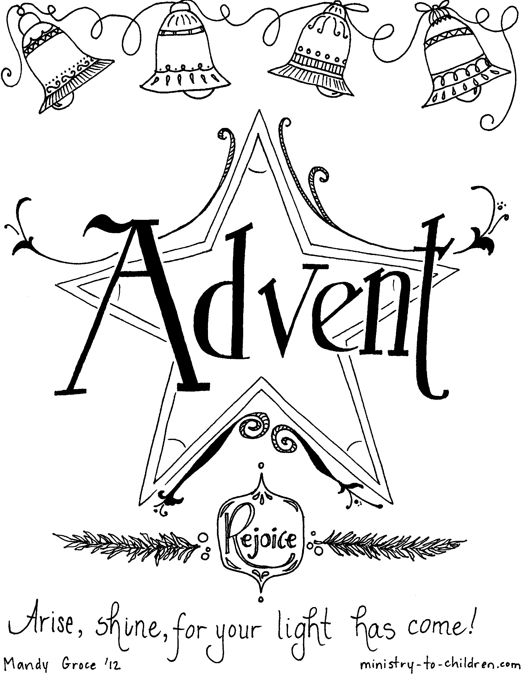 1698x2186 Advent Wreath Coloring Page