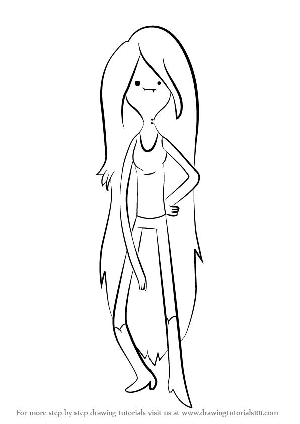 596x843 How To Draw Marceline The Vampire Queen From Adventure Time