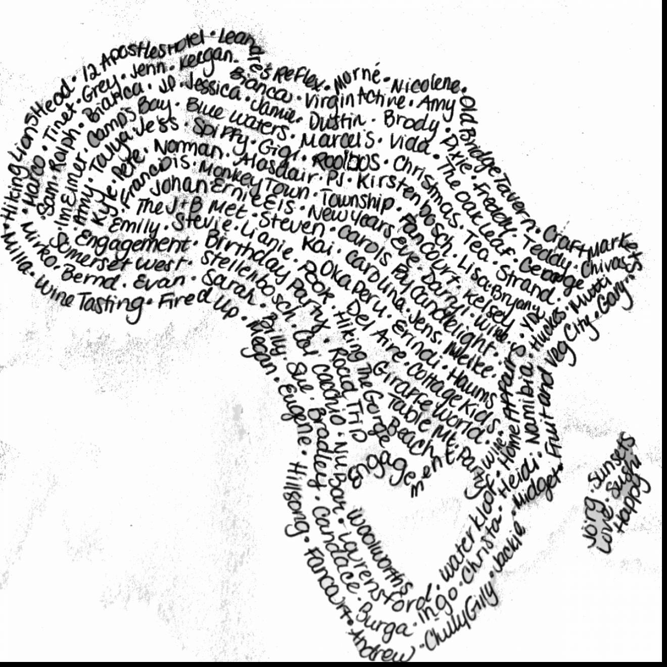 1320x1320 South Africa Map Coloring Page Pages