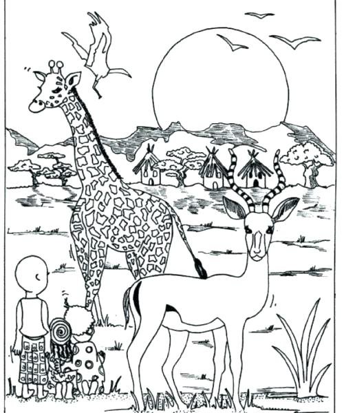 500x600 Africa Coloring Page Coloring Pages Together With Download