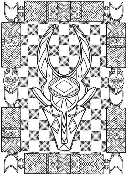 442x606 African Art Coloring Pages