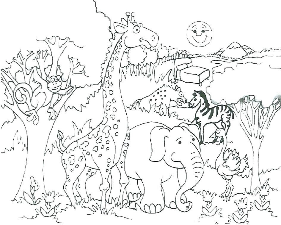 945x760 African Coloring Pages Animals Coloring Pages Savanna Free