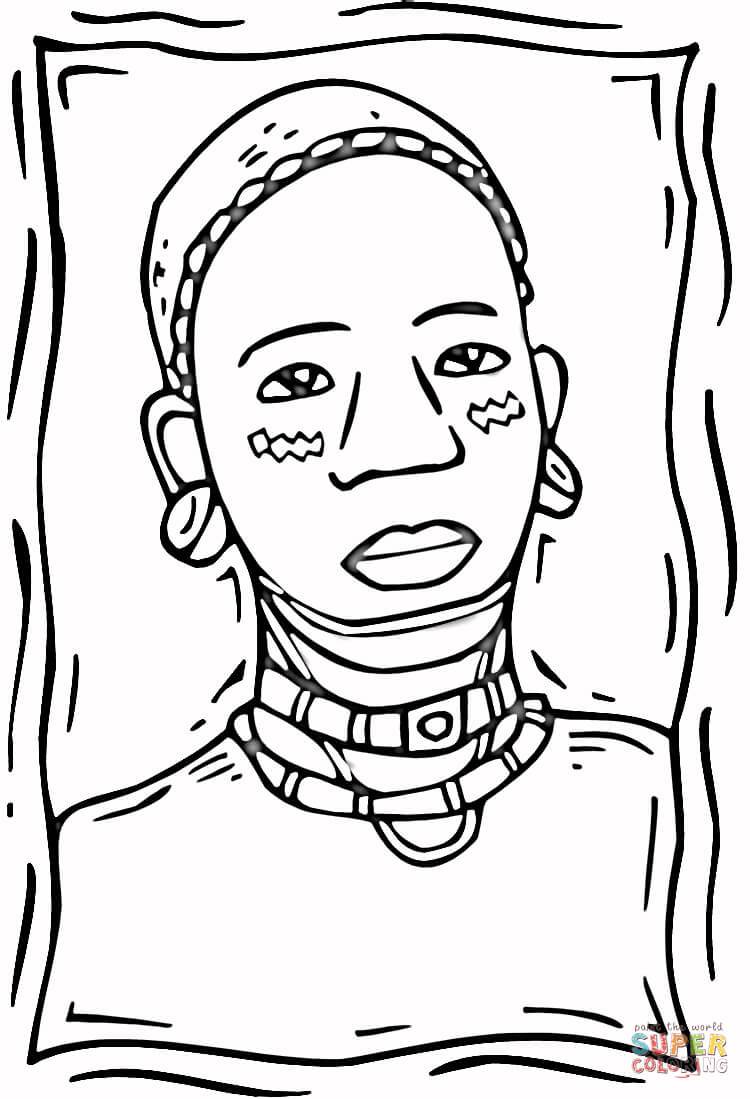 750x1099 Unbelievable African People Coloring Pages Art Oil Paint