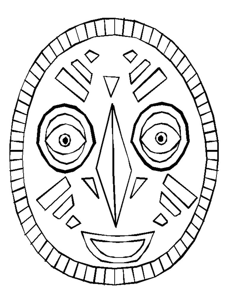 768x1024 Use The African Mask As A Coloring Page Or Copy The Pattern Onto