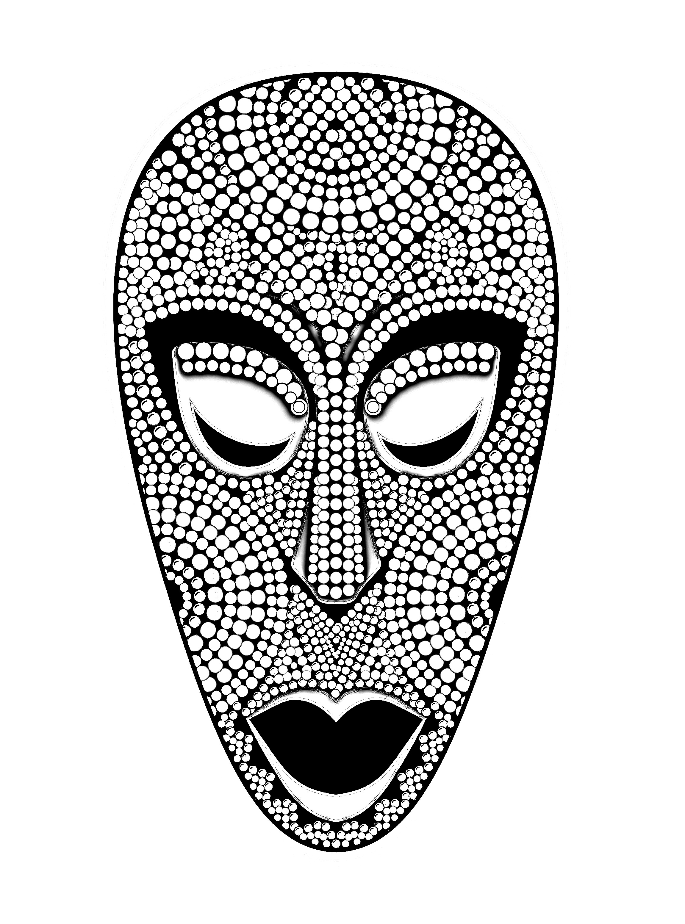 African Mask Coloring Page