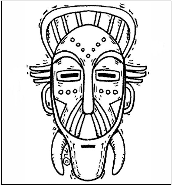 566x609 Free African Mask Coloring Pages African Mask Coloring Page