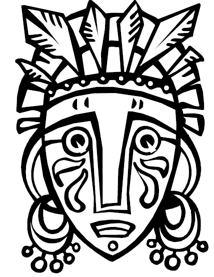 428x554 Textures With Prills In An African Mask Mask Template, African